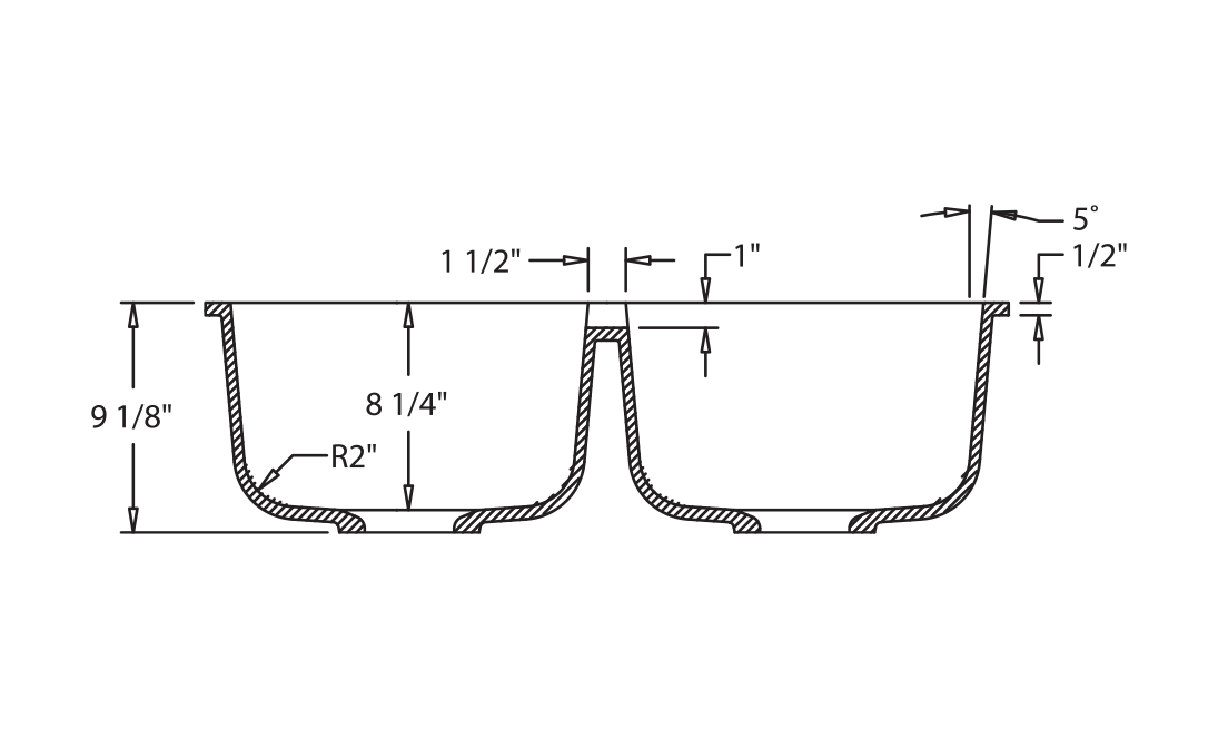 Solid Surface Equal Double Bowl Sink LivingStone Surfaces