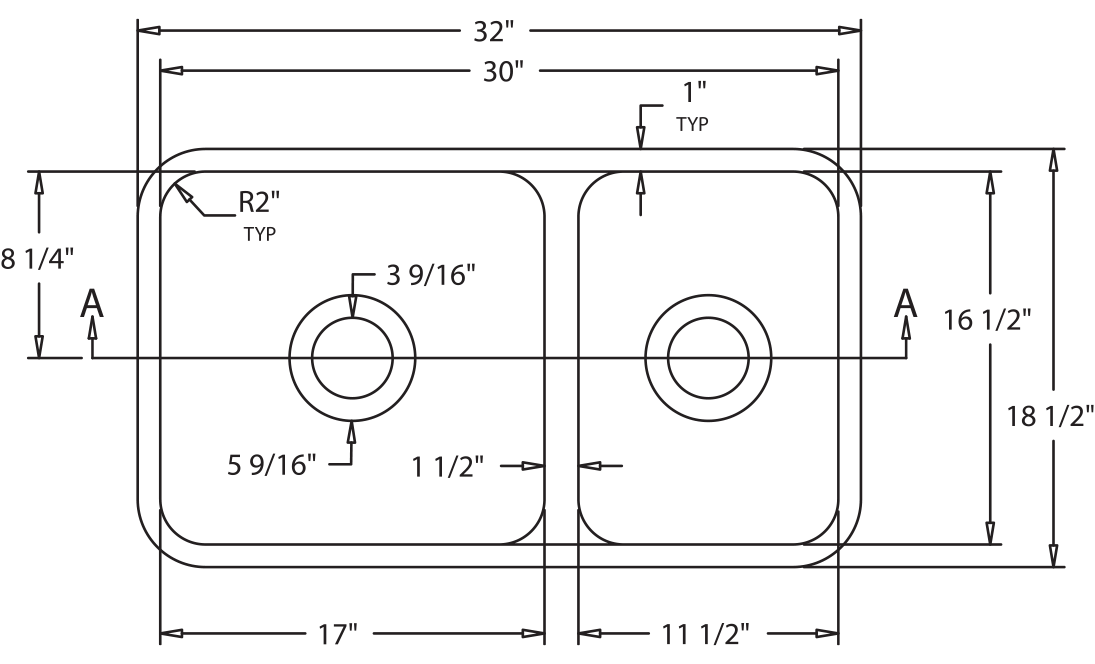Solid Surface 60/40 Double Bowl Sink LivingStone Surfaces